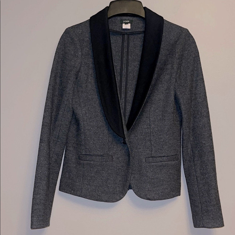 J CREW | Women's Wool Tuxedo Blazer with Black Shawl Collar - sz 4
